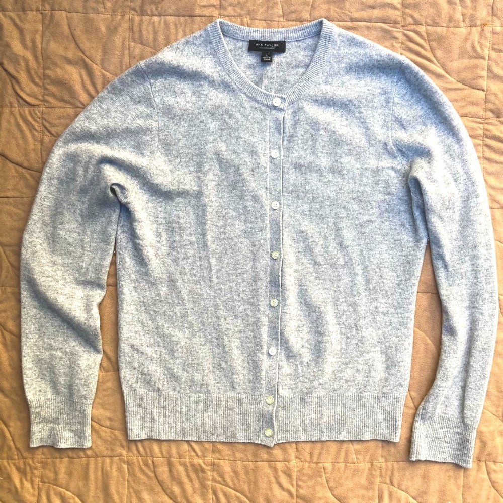 Gray cashmere button up cardigan